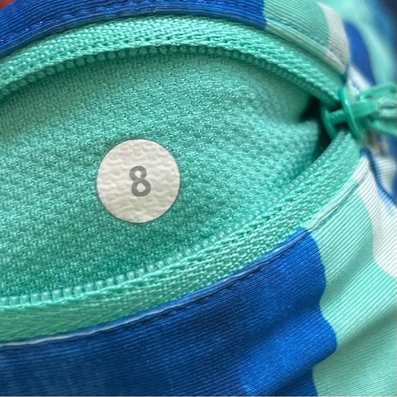 LULULEMON SPEED GREEN MULTI - COLOR POCKET SHORTS SIZE 8 RUNNING EXERCISE - Picture 4 of 7